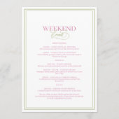 Palm Tree Beach Bachelorette Weekend Itinerary Kaart (Achterkant)