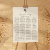 Palm Tree Beach bruiloft 16 tafel zitgrafiek Poster