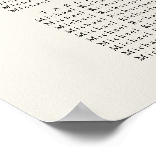 Palm Tree Beach bruiloft 18 tafel zitgrafiek Poster (Hoek)