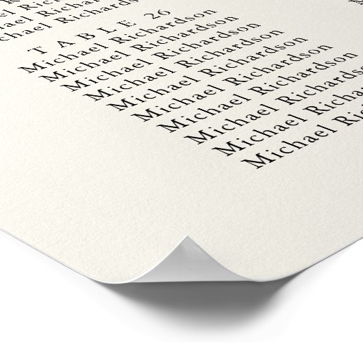 Palm Tree Beach bruiloft 30 tafel zitgrafiek Poster (Hoek)