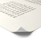 Palm Tree Beach bruiloft 30 tafel zitgrafiek Poster (Hoek)