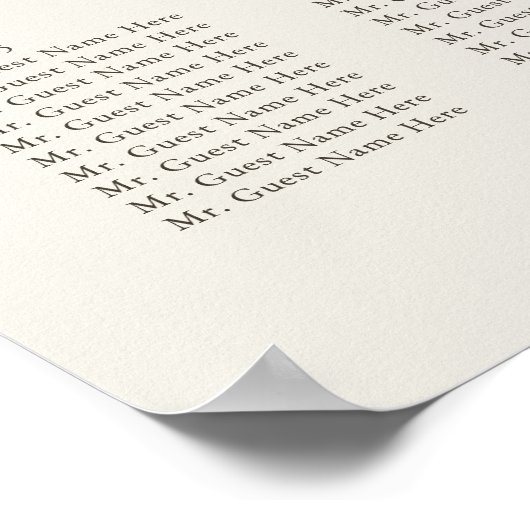 Palm Tree Beach bruiloft 30 tafel zitgrafiek Poster (Hoek)