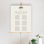 Palm Tree Beach bruiloft 6 tafel zitgrafiek Poster