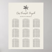Palm Tree Beach Bruiloft 9 Tafel Zitkaart Poster (Voorkant)