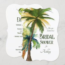Palm Tree Beach bruiloft bruids douche uitnodiging
