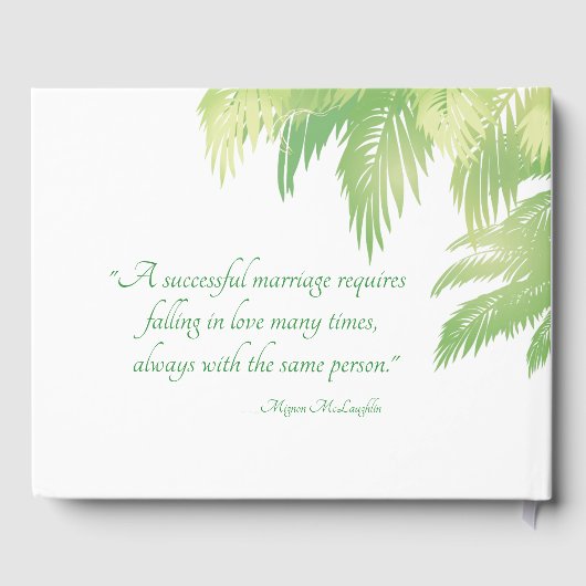 Palm Tree Beach bruiloft gastenboek (Achterkant)