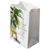 Palm Tree Beach bruiloft Medium Gift Bag Medium Cadeauzakje (Achterkant Gekanteld)