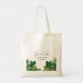 Palm Tree Beach Bruiloft Welkom Tote Bag (Voorkant)