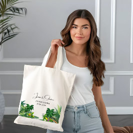 Palm Tree Beach Bruiloft Welkom Tote Bag