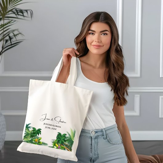 Palm Tree Beach Bruiloft Welkom Tote Bag