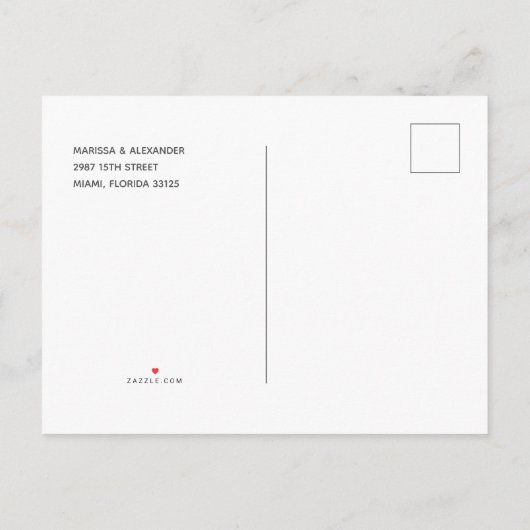 Palm Tree Beach Budget Huwelijk Save the Dates Aankondigingskaart (Achterkant)