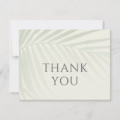 Palm Tree Beach Coastal Wedding Dank u kaart (Voorkant)
