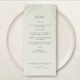 Palm Tree Beach Coastal Wedding Menu