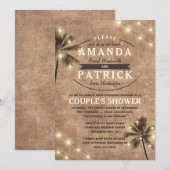 Palm Tree Beach Couples Douche Uitnodigingen (Voorkant / Achterkant)