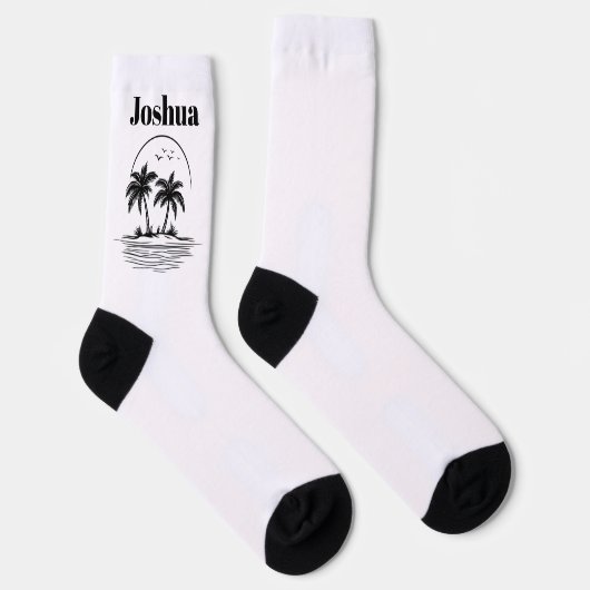 Palm Tree Beach Crew Socks Sokken (Rechts)