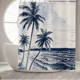 Palm Tree Beach Douche Gordijn Badkamer Decor