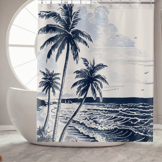 Palm Tree Beach Douche Gordijn Badkamer Decor