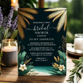 Palm Tree Beach groen en goud Vrijgezellenfeest Kaart