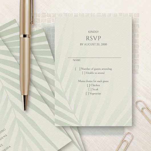 Palm Tree Beach Kustbestemming Trouwen RSVP