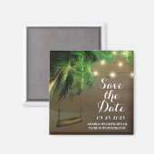 Palm Tree Beach Lights Bewaar de datum magneten (Voorkant / Achterkant)