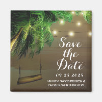 Palm Tree Beach Lights Bewaar de datum magneten