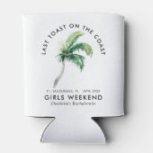 Palm Tree Beach Meisjes Weekend Bachelorette Feest Blikjeskoeler (Achterkant)