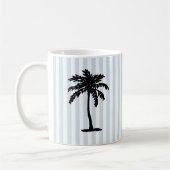 Palm Tree Beach Nautical Stripe Koffiemok (Links)