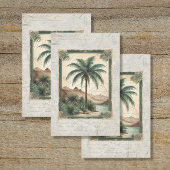 Palm Tree Beach Ocean Ephemera Decoupage Tissuepapier