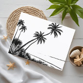 Palm Tree Beach Pen Tekening Briefkaart
