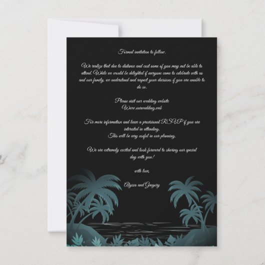 Palm Tree Beach Personalized Photo Engagement (Achterkant)
