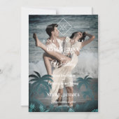 Palm Tree Beach Personalized Photo Engagement Magnetische Uitnodiging (Voorkant)