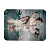 Palm Tree Beach Personalized Photo Verloving Magneet (Horizontaal)