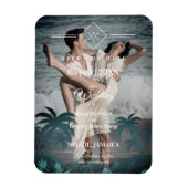 Palm Tree Beach Personalized Photo Verloving Magneet (Verticaal)