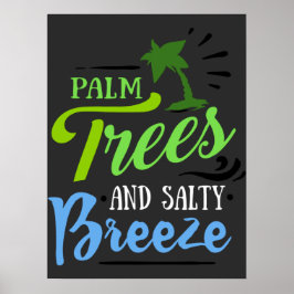 Palm Tree Beach Poster