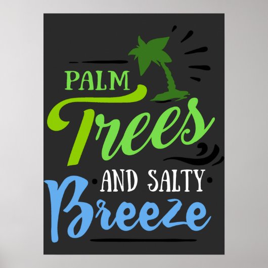 Palm Tree Beach Poster (Voorkant)
