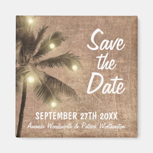 Palm Tree Beach Save the Date Magnets Magneet (Voorkant)