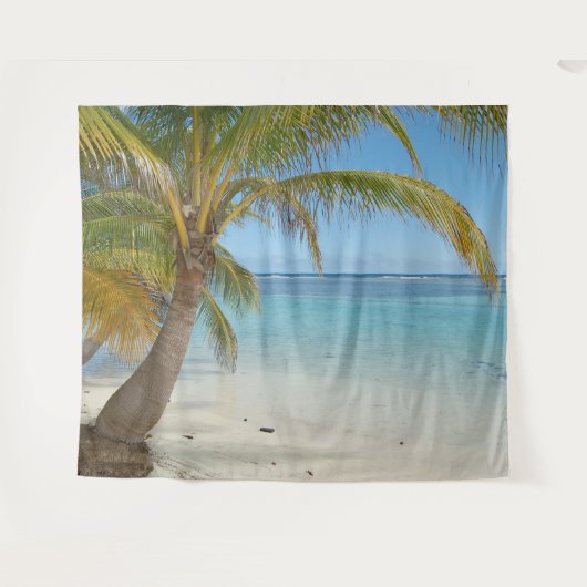 Palm Tree Beach Schilderachtig Oceaan landschap ac Wandkleed (Voorkant (horizontaal))