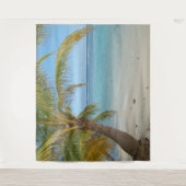 Palm Tree Beach Schilderachtig Oceaan landschap ac Wandkleed (Voorkant)