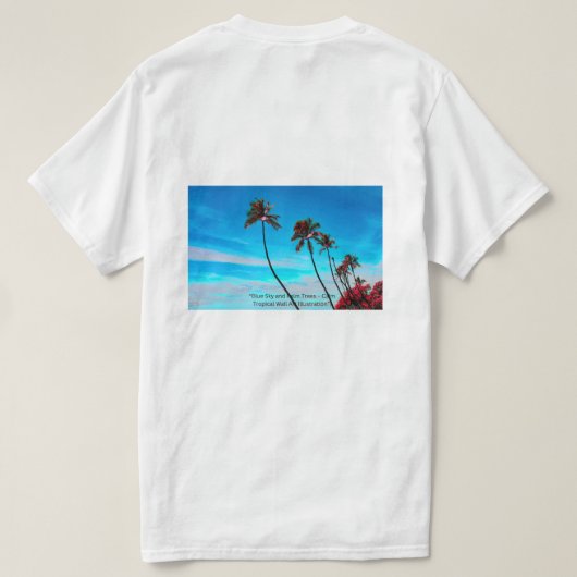 Palm Tree Beach Seashore - Tropical Paradise T-shirt (Design achterkant)