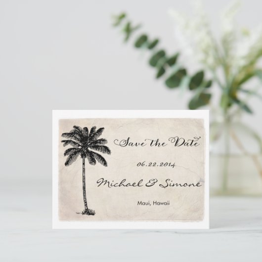  Palm Tree Beach Sla de datum Briefkaart (Staand voorkant)