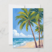 Palm Tree Beach | Tropical Watercolor Blue Card (Voorkant)