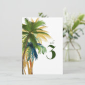 Palm Tree Beach Trouwtafel Nummer (Staand voorkant)