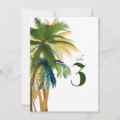 Palm Tree Beach Trouwtafel Nummer (Voorkant)