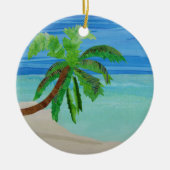 Palm Tree Beach Turquoise Ocean Coastal Ornament (Voorkant)