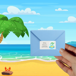 Palm Tree Beach uitnodiging voor bruiloft retourad Etiket