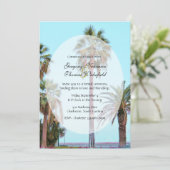 Palm Tree Beach Verplichtingsceremonie Uitnodiging (Staand voorkant)