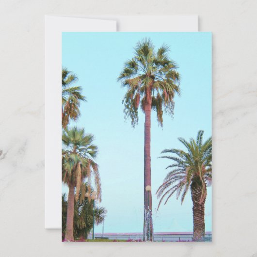 Palm Tree Beach Verplichtingsceremonie Uitnodiging (Achterkant)