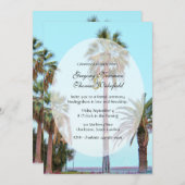 Palm Tree Beach Verplichtingsceremonie Uitnodiging (Voorkant / Achterkant)