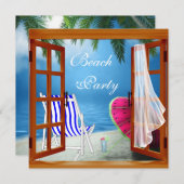 Palm Tree Beach voor volwassenen Beach Party Kaart (Voorkant / Achterkant)