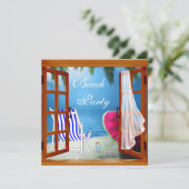 Palm Tree Beach voor volwassenen Beach Party Kaart (Staand voorkant)